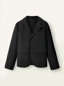 SHEIN 1 件青少年男孩学院风西装外套，英国校服组合