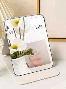 Regulowane przenośne lustro kosmetyczne | Lustro kosmetyczne na biurko/ręczne do akademika, biura i domu | Prosty wystrój łazienki