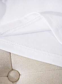 EMERY ROSE Large-Sized Women's Casual V-Neck Short-Sleeved T-Shirt With Dragonfly And Butterfly Prints - White - View 3