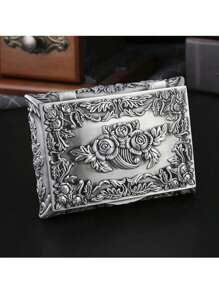 1 قطعة صندوق مجوهرات، مربع، قلب، سداسي، حاوية لتخزين الخواتم والأقراط والاكسسوارات، قطعة ديكورية بطراز قصري أوروبي رجعي