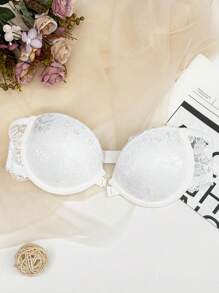 1 件女士前扣蕾丝钢圈抹胸文胸