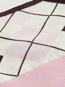 SHEIN MOD Women's Colorful Diamond Pattern Knit Camisole Top, Fall Clothes,Cruise Women Outfits,Back To School - Multicolor - View 3