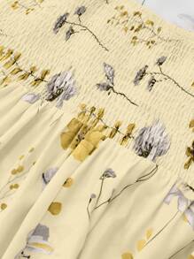 Franclia Đầm Chiffon Hoa Cỡ Lớn Cho Nữ Kèm Áo Len Cardigan, Bộ 2 Món Thanh Lịch Cho Mùa Hè - Màu vàng - Xem 4