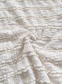 Soleia 女式荷叶边露背镂空挂脖迷你连衣裙，性感派对、婚礼、约会、下午茶、街头城市度假、音乐节、海滩、夏季服装、波西米亚度假 - 米色 - 查看 7