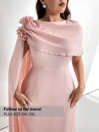 Firerie 花卉荷叶边喇叭袖修身长裙，优雅浪漫专属 A 字裙，适合婚礼季节，莲花粉色/情人节/音乐会/表演服装/约会/高级宴会/舞蹈/婚礼季节/性感/优雅/通勤/返校季节/度假/海滩/优雅浪漫/办公室女巫/海妖风格/生日派对服装 女士长裙 女士优雅连衣裙 女士正式派对礼服 女士正式礼服 女士优雅连衣裙 优雅女士正式