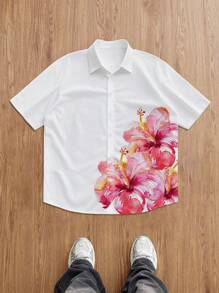 Chillumni Áo sơ mi nam tay ngắn đơn hàng khuy in hoa, mùa hè - Nhiều màu - Xem 5