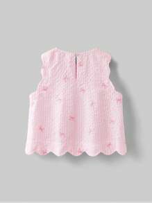 Maija Kids Maija Kids Camiseta de tirantes para niña preadolescente con cuello redondo y decoración floral 3D - Rosa - Ver 2