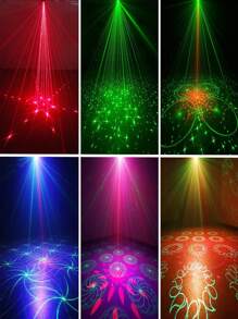 Disco Light, Sound Activated Flashing Stage Laser Projector With Remote Control, Ideal For Party, Bar, Birthday, Wedding, Holiday, Christmas Decorations And Live Performances. - Black - View 4