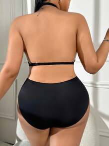 SHEIN 2pcs/Set Women Plus Size Minimalist Seamless Underwear Set