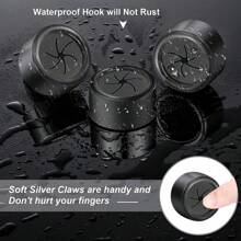 2/4/8pcs Self-Adhesive Wall Mounted Towel Hook Rings, Bathroom Kitchen Home Towel Rack, No-Drill - Black - View 5