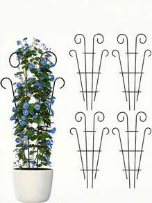 Schwarzer Metall Pflanzenstützenkäfig, Rankhilfe für Kletterpflanzen, Rankgerüst, Gitterkonstruktion, Kletterhilfe, Dekorativer Rahmen, Blumentopf Dekoration für Garten, Geschenkidee für Zuhause, Goldenes wabenförmiges Rankhilfe-Gestell für Topfpflanzen, bietet Unterstützung für Innen- und Außenblumen und Ranken, ist eine gute Hilfe für Gärten