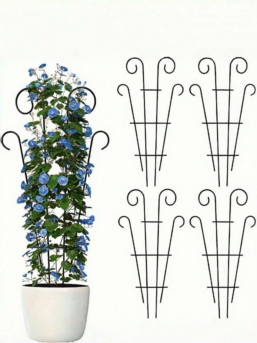 Schwarzer Metall Pflanzenstützenkäfig, Rankhilfe für Kletterpflanzen, Rankgerüst, Gitterkonstruktion, Kletterhilfe, Dekorativer Rahmen, Blumentopf Dekoration für Garten, Geschenkidee für Zuhause, Goldenes wabenförmiges Rankhilfe-Gestell für Topfpflanzen, bietet Unterstützung für Innen- und Außenblumen und Ranken, ist eine gute Hilfe für Gärten