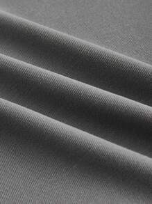 SHEIN MOD 灰色荷叶边下摆优雅喇叭裤 - 灰色 - 查看 3