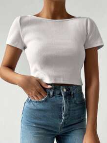 SHEIN Cottnline 2pcs T-Shirt Set, Black & White Basic Casual Relaxed Cool Cute - Multicolor - View 5