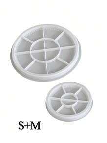 托盘模具硅胶模具适用于珠宝碗、盆、石膏、混凝土、DIY工艺品 - 树脂艺术混合形状模具套件、圆形泡泡珠托盘储物盒、环氧树脂模具、DIY香薰石膏板、硅胶模具 - 白色 - 查看 7