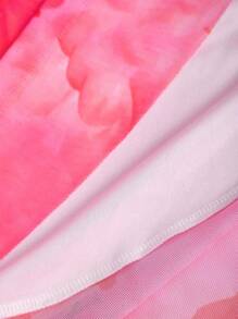 Sweetra Women's Elegant Floral All-Over Print Tube Dress, Summer - Hot Pink - View 5