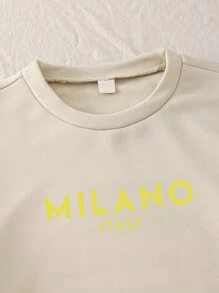 SHEIN Explorewe Casual Loose Fit Short Sleeve T-Shirt And Plain Straight Leg Pants Set For Tween Boys Summer 2025 Back To School Season Kids College Style And Campus Athleisure Boys 2 Piece Set Boys Summer Set Toddler Boy Summer Outfit Set - Apricot - View 6