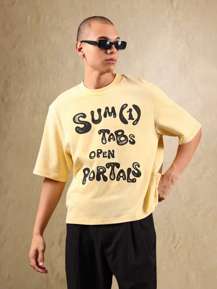 Casual Short Sleeve Nostalgic Retro Graphic Print Oversized Cotton Tee