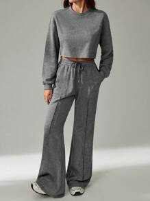 SHEIN Tall 春夏新品音乐节、复活节、纳什维尔、生日派对、毕业典礼、学生休闲装、日常出游、多功能、休闲、度假、邮轮、海滩、日光浴、街头服饰、雪花印花、宽松运动服、2 件套