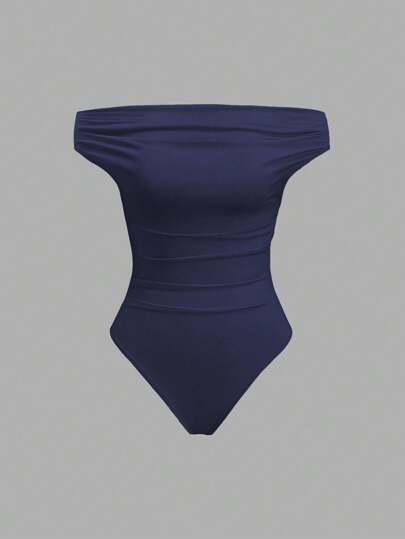 Sweetra 1 件露肩舒适合身连体衣，用途广泛