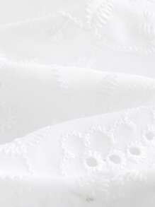 Cozy Pixies Baby Girl Big Bow Decor Round Neck Ruffle Short Sleeve Cinched Waist A-Line Dress - White - View 8