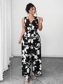 Elenzga 2 件套大码女装，休闲中式度假装，适合圣帕特里克节、复活节、情人节、圣诞节、感恩节，宽松舒适，百搭修身，独立日时尚春夏服装 - 黑與白 - 查看 8