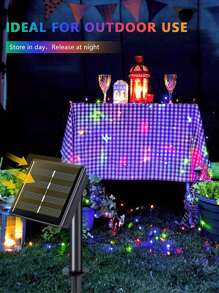 Luces solares LED para exterior, lámparas solares LED de alambre de cobre, luces solares de hadas, utilizadas para jardín/camping/boda/patio/terraza, decoración otoñal, decoración del hogar, decoración exterior