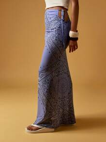 MISSGUIDED Khăn Bandana In Hình Bãi Biển Váy Maxi Buộc Bên Hông Đồ Mặc Nghỉ Mát Quấn Dài Sarong Đồ Mặc Đi Biển Kỳ Nghỉ Đồ Mặc Đi Biển Hồ Bơi - Màu xanh lam - Xem 1