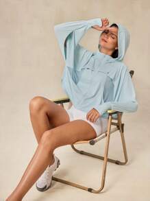 OutZeal 防紫外线 UPF50+ 网眼户外防晒夹克徒步露营 - 淺藍色 - 查看 9