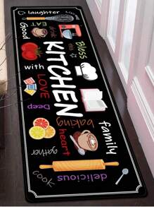 1 tấm thảm đứng mềm mại thoải mái in họa tiết cao cấp cho nhà bếp, thảm thấm hút chống trượt bền chống bẩn, thích hợp cho cửa phòng tắm, nhà bếp, phòng ăn, thảm phòng khách, phòng ngủ, thảm trang trí nhà cửa - Nhiều màu - Xem 4