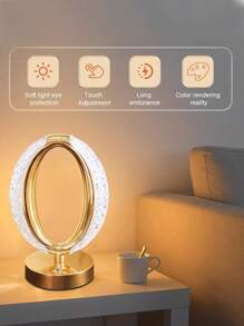 1 Lâmpada de Mesa de Cristal Retrô LED, Controle de Toque, Dimmer de Brilho Gradual em 3 Cores, Carregamento USB, Presente para o Dia dos Namorados, Dia de Ação de Graças/Lâmpada Decorativa de Halloween Natal, Lâmpada Decorativa Interna, Lâmpada Noturna, Adequada Para Escrivaninhas, Mesas de Jantar, Lâmpadas Decorativas de Quartos, Criados-Mudos, Salas de Estar e Presentes - Transparente - Visão 10