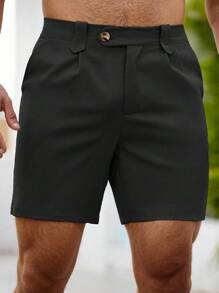 Manfinity Homme Men Solid Slant Pocket Shorts - Black - View 5