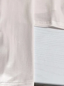 SHEIN Clasi 加大码女式优雅双排扣缎面夹克，日常休闲简约前开长袖夹克，缎面夹克，秋季，老钱风格女式，外出，端庄，机场，闪光夹克，老钱白色 - 米色 - 查看 5