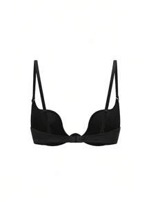 SHAPORA Women's Black Plain Casual Backless Push Up Bra With Slight Stretch Fabric - Black - View 5