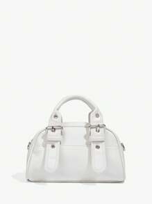 SHEIN BAE 女士时尚可调节带扣设计手提包 - 白色 - 查看 1