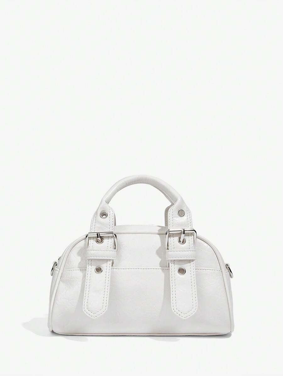SHEIN BAE 女士时尚可调节带扣设计手提包 - 白色 - 查看 1