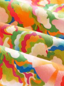 Maija Kids Maija Kids Young Girl Patchwork Pattern Fabric Contrast Color Sleeveless Fashion Dress