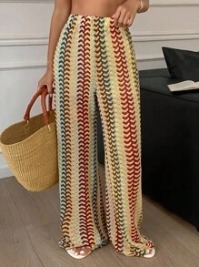 DAZY 女式全印花波西米亚风海滩度假裤