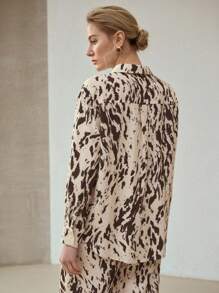 MOTF PREMIUM 女士亚麻混纺宽松印花衬衫 - 彩色 - 查看 6