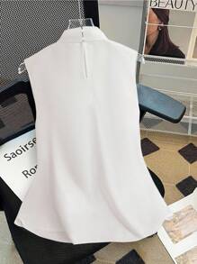 GlowEve CURVE Áo cánh nơ thời trang thanh lịch cá tính đa năng cỡ lớn cho nữ đi làm thường ngày - trắng - Xem 2