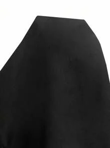 Flirla Plus Size Halloween Lace Up Front Rave Dresses - Black - View 3