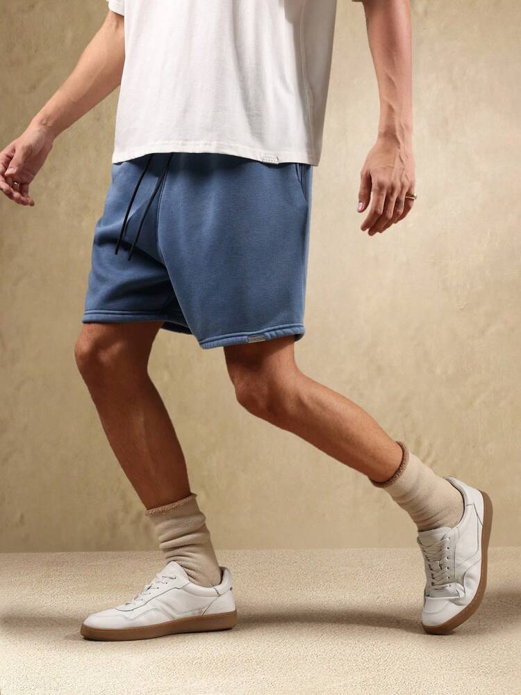 Drop Crotch Sweat Drawstring Relaxed Fit Comfort Shorts