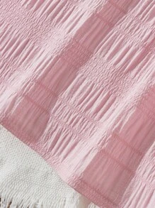 Blossori 女宝宝法式优雅翻领泡泡袖纽扣连衣裙 - 粉色 - 查看 5