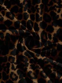 Soleia Beachside Style Leopard Print Asymmetrical Hem Twist Bandeau Top For Women, Suitable Summer And Seaside Animal One Shoulder Cheetah - Multicolor - View 9