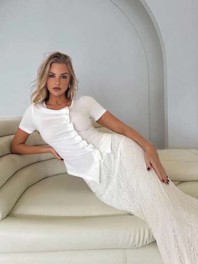 Roylia Women's Fashionable Casual Elegant Fitted Summer T-Shirt