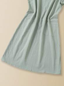 EMERY ROSE Váy ngắn tay màu trơn cho nữ cho mùa hè - màu xanh lá - Xem 6