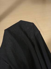 EMERY ROSE 秋冬罗纹针织蝙蝠袖大衣 - 黑色 - 查看 8