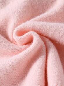 Sparklyn 女童乡村手工刺绣可爱圆领长袖针织毛衣上衣，秋冬 - 粉色 - 查看 5