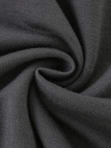 Men's Fashionable Casual Solid Gray Short Sleeve Hooded Batwing Sleeve Top - Lead Gray - View 5