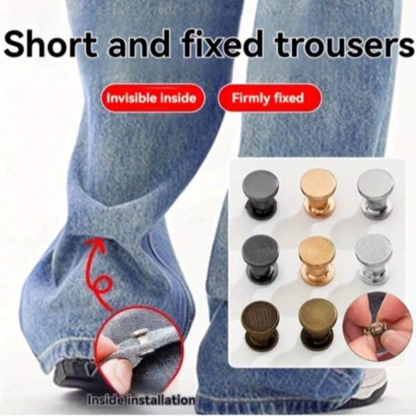 SHEIN 5pcs/10pcs Pants Leg Hem Clips - Invisible Pants Leg Fixers, Pants Leg Hem Clips, No Need Sewing Hem Clips To Prevent Dragging, For Sun Hat/Bucket Hat Cord Clips